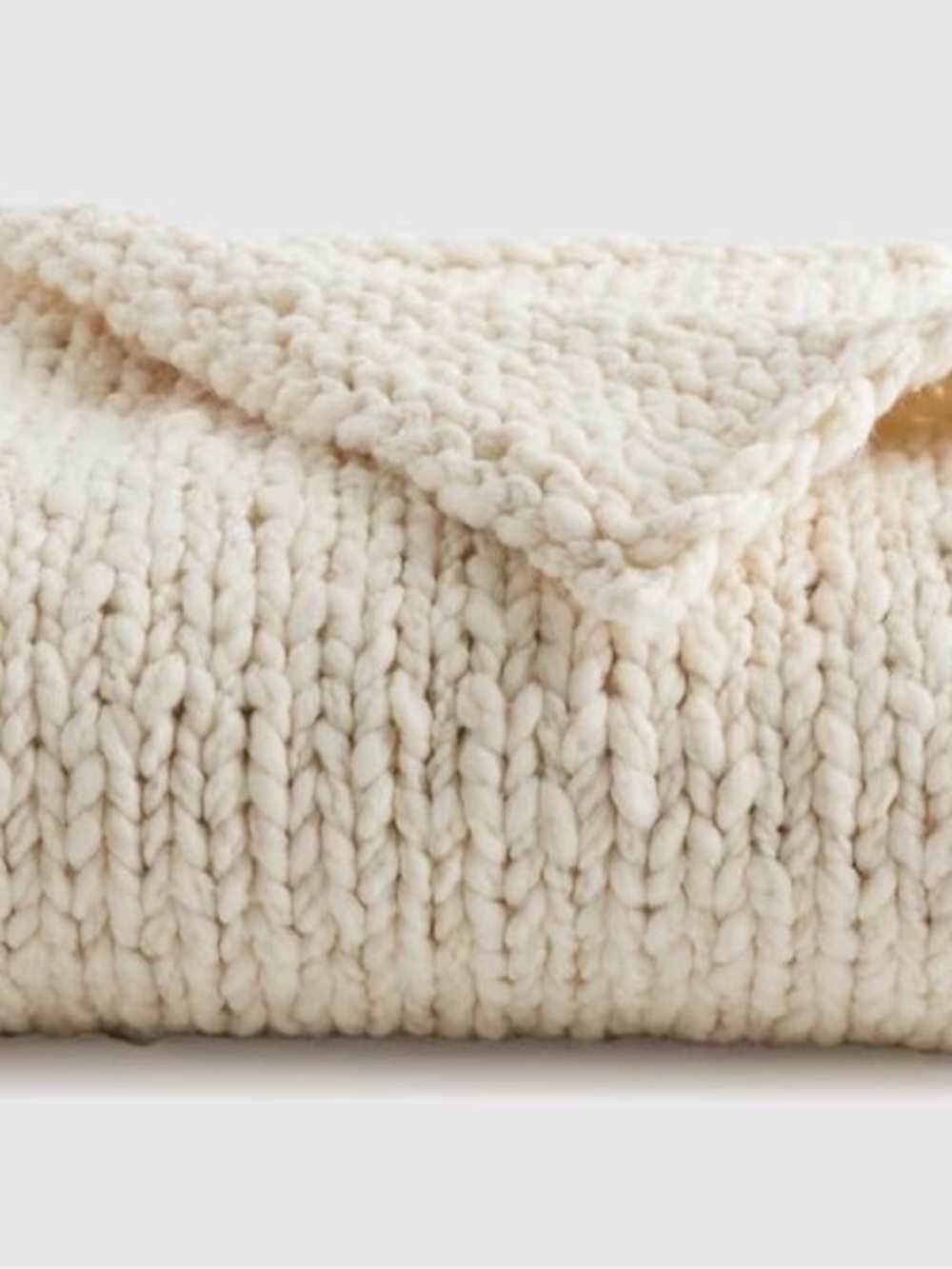 NEW Quince Chunky Hand Knit Wool Throw $134 THIS IS MY LAST THROW Ivory